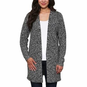 Leo & Nicole Textured Weaved Long Cardigan Sweater